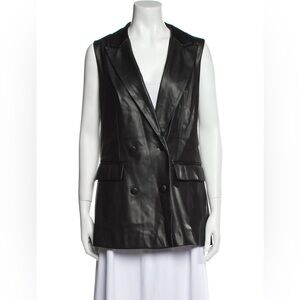 JASON WU Double Breasted Leather Vest Black Size Small black